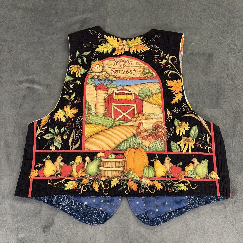 Handmade Fall/Thanksgiving & Christmas Reversible Vest No Size Bnfts Charity - Picture 9 of 10